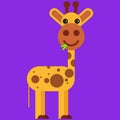 Giraffe in cartoon flat style