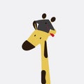 Giraffe in a cartoon style wearing a graduation hat vector