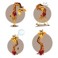 Giraffe Cartoon Vector illustration collection/ Set