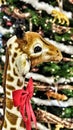 Giraffe Christmas stuffed animal tree Royalty Free Stock Photo