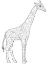 Giraffe coloring book for adults vector illustration