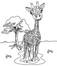 Giraffe coloring page