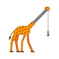 Giraffe crane. Long neck tower. Animal Lift cargo