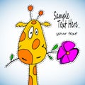 Giraffe cute baby illustration cartoon animal zoo art fun safari funny