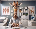 Giraffe Doctor in Clinic Royalty Free Stock Photo