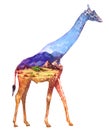 Giraffe double exposure illustration