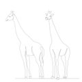 giraffe drawing by one continuous line