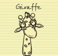 Giraffe drawn in pencil