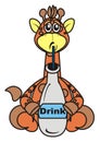 Giraffe drinking drink