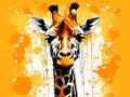 Giraffe With Dripping Paint