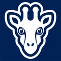 Giraffe face icon, flat animal face icon vector