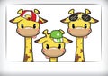 Giraffe family gang in holiday Royalty Free Stock Photo