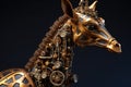 Giraffe steampunk animal illustration generative ai