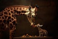 Giraffe Feeding Time Royalty Free Stock Photo