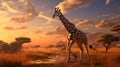 Giraffe In A Field: A Stunning Matte Painting Inspired By Disney Animation