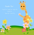 Giraffe and flower