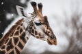 Giraffe head closeup. Generate Ai