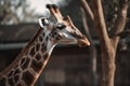 Giraffe head closeup zoo. Generate Ai Royalty Free Stock Photo