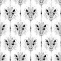 Giraffe head graphic illustration seamless background Royalty Free Stock Photo