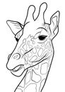 giraffe head. linear illustration, element for coloring page Royalty Free Stock Photo