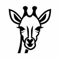 Giraffe Head Logo: Black And White Imagery With Cartoonish Simplicity