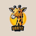 Giraffe head logo design mascot. animal vector illustration Royalty Free Stock Photo