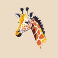 Giraffe head logo design mascot. animal vector illustration Royalty Free Stock Photo