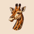 Giraffe head logo design mascot. animal vector illustration Royalty Free Stock Photo