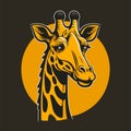 Giraffe head logo design mascot. animal vector illustration Royalty Free Stock Photo