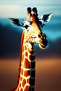 A Giraffe in realistic flame. Ai generated.