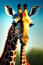 A Giraffe in realistic flame. Ai generated.