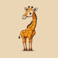 Giraffe logo animal character logo mascot vector cartoon design template Royalty Free Stock Photo