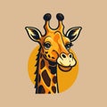 Giraffe logo animal character logo mascot vector cartoon design template Royalty Free Stock Photo