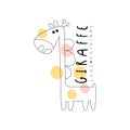 Giraffe logo origina, animal badge easy editable for Your design hand drawn vector Illustration