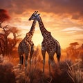 GIRAFFE LOVE Made With Generative AI illustration