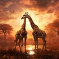 GIRAFFE LOVE Made With Generative AI illustration