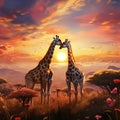 GIRAFFE LOVE Made With Generative AI illustration