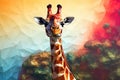 giraffe Low poly animal style illustration generative ai