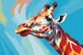 Giraffe, the Majestic African Wildlife: A Portrait of Nature& x27;s Tall and Beautiful Herbivore, in a Funny and Cute