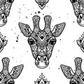 Giraffe mandala. Vector illustration