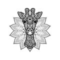 Giraffe mandala. Vector illustration