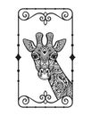 Giraffe mandala. Vector illustration