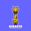 Giraffe mascot cartoon design logo