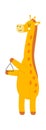 Giraffe Playing Triangle Percussion Instrument