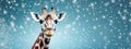 Giraffe Portrait Against Winter Background