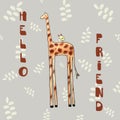 Giraffe postcard