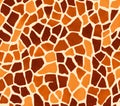 Giraffe Print Pattern Seamless Texture Background in Brown and Orange Hues Royalty Free Stock Photo