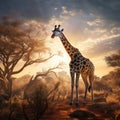 Giraffe reaching high