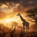 Giraffe reaching high
