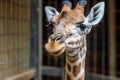 giraffe's tongue wagging in playful tease